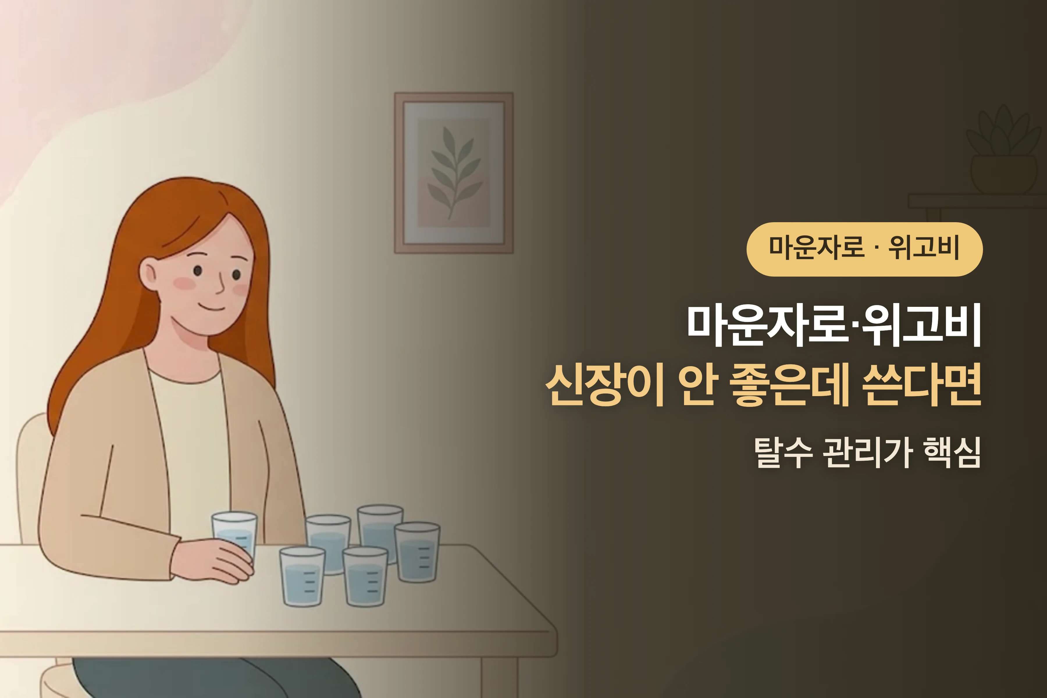 신장이 안 좋은데 마운자로·위고비를 쓴다면 — 탈수 관리가 핵심
