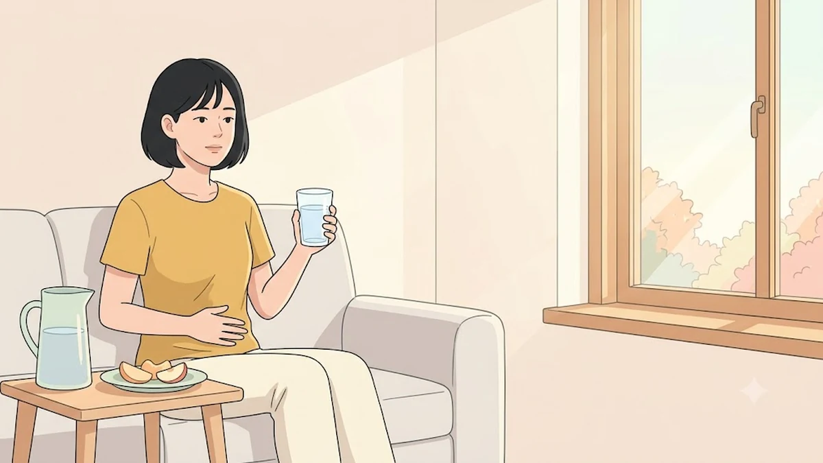 배를 부여잡고 불편해하는 사람, 다이어트 주사 장폐쇄, 위고비 변비 악화, 장이 멈춘 신호