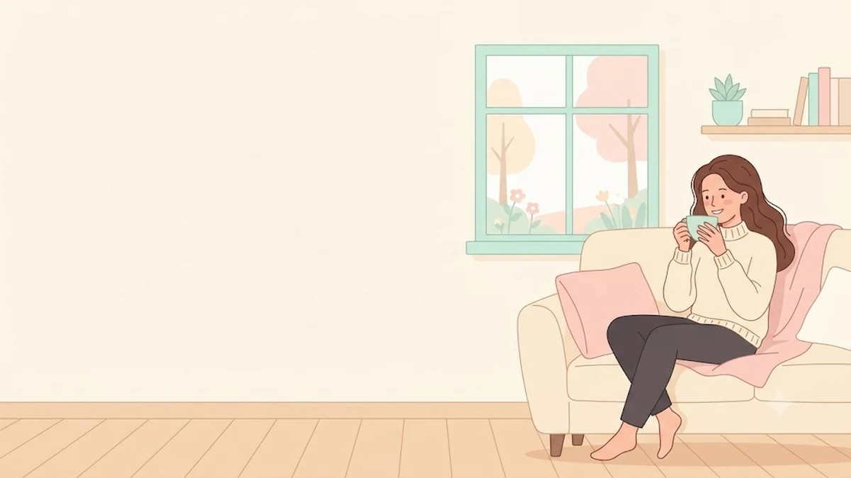 다이어트 주사 전신 부작용 신호, 소파에서 담요를 두르고 물을 마시는 장면