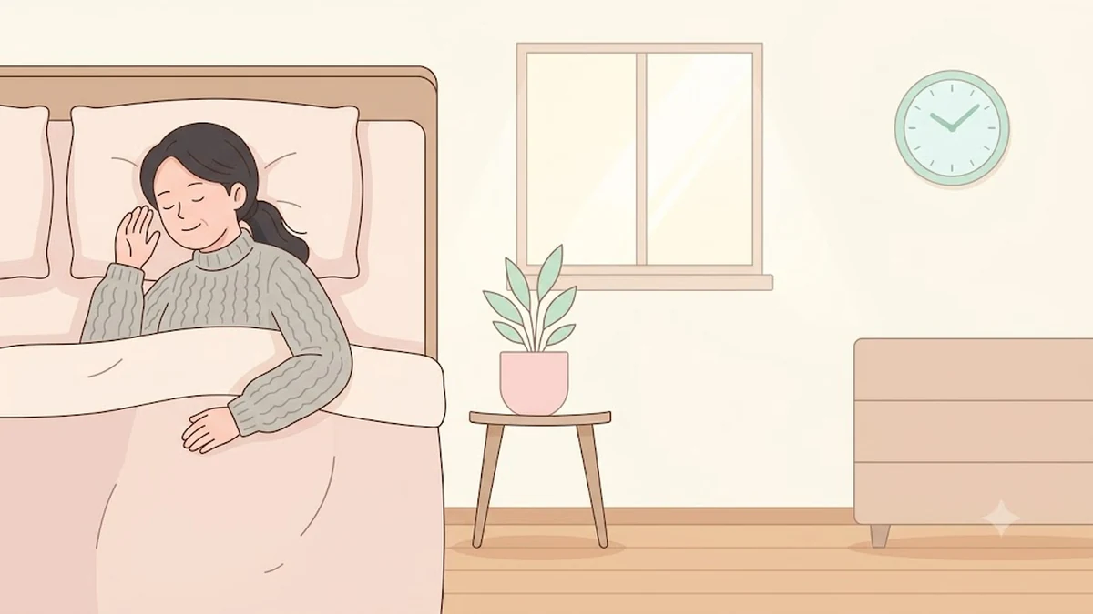 SURMOUNT-OSA 연구 브리핑, 침실에서 편안히 잠든 모습과 창가의 아침 빛