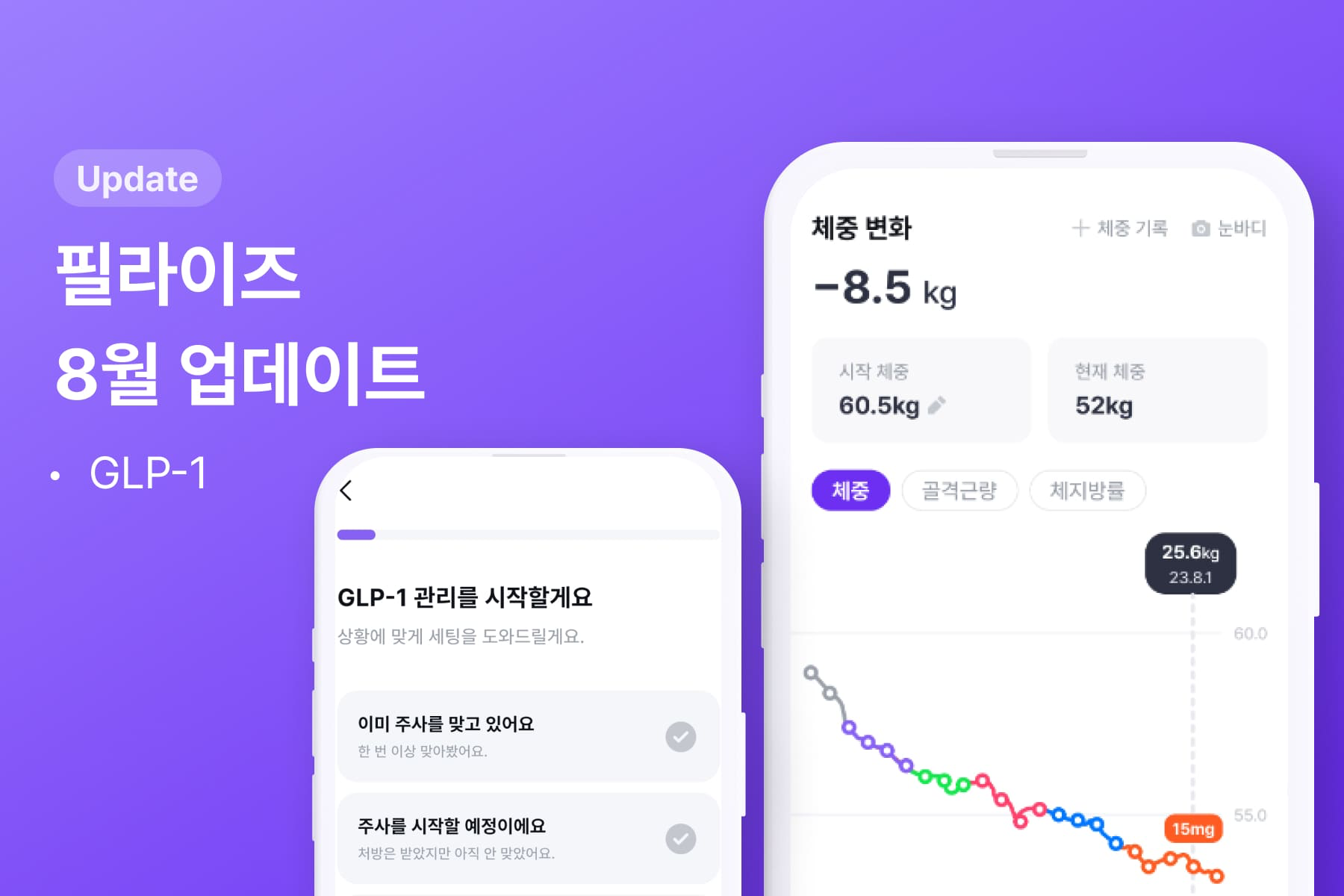 [신규 기능 업데이트] 'GLP-1' 관리, 이제 한 곳에서! 💉
