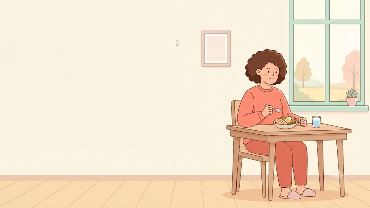 식욕이 없을 때 작은 그릇에 단백질 위주로 차린 식사
