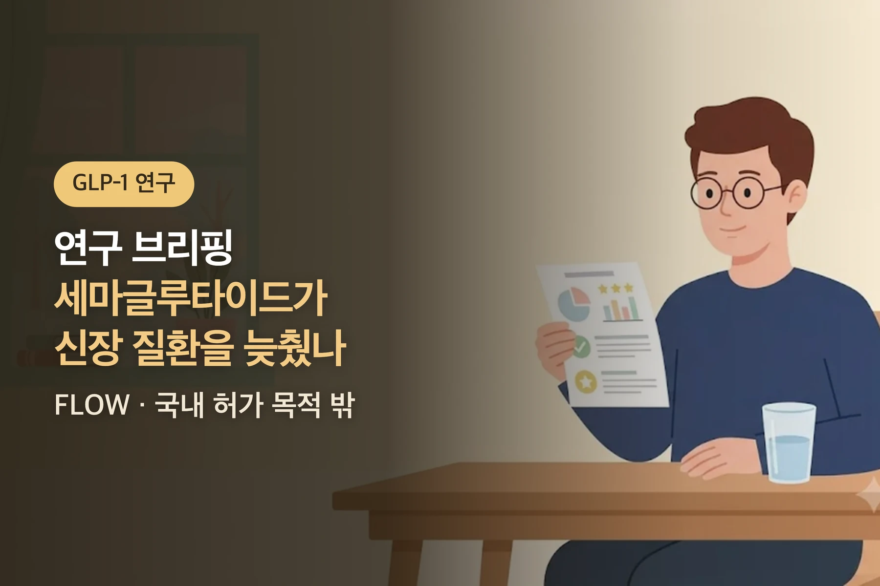 [연구 브리핑] 세마글루타이드가 당뇨 신장 질환 진행을 늦췄나 — 국내 허가 목적 밖(FLOW)