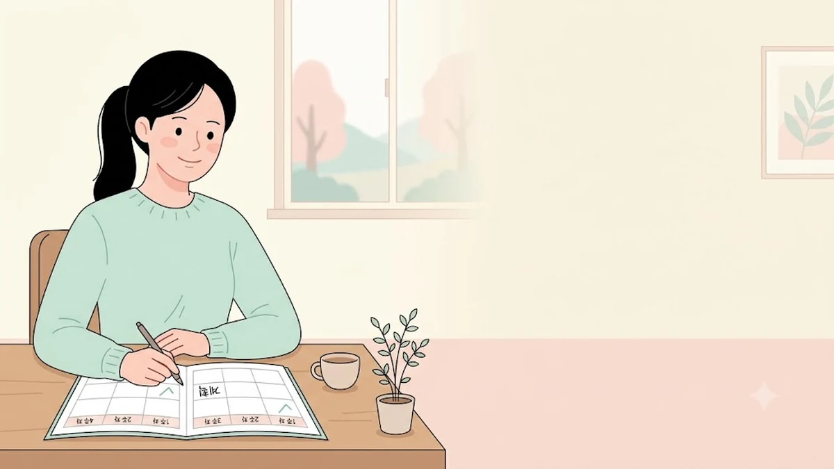 첫 주사 뒤 달력에 주차별 계획을 적는 장면