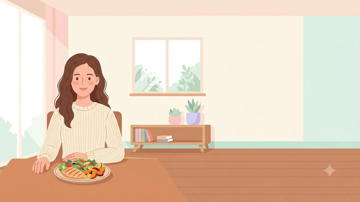 다이어트 주사 쓸 때 식단과 영양, 단백질 반찬과 채소가 놓인 식탁
