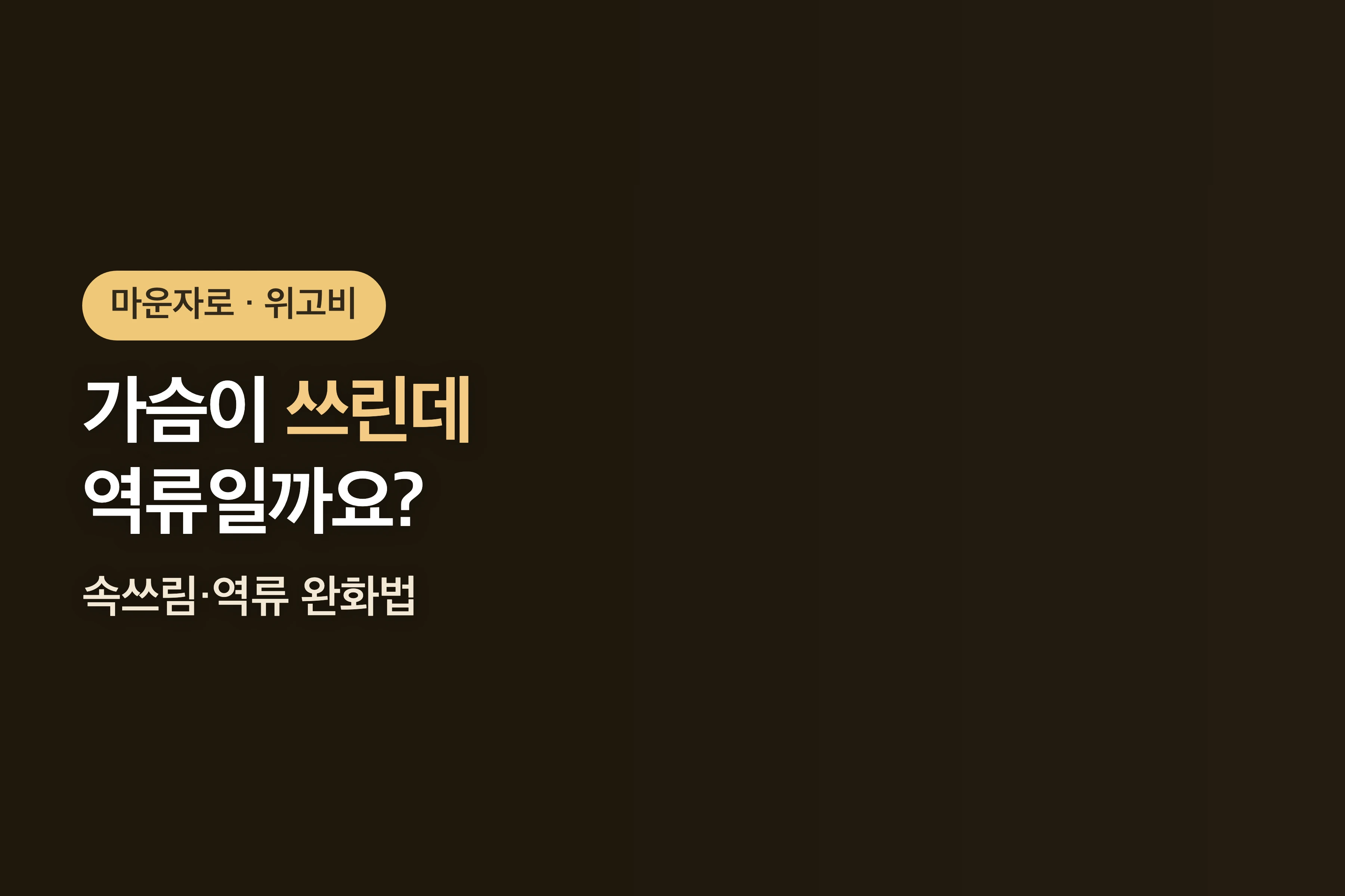 마운자로·위고비 먹고 속이 쓰려요 — 역류·속쓰림 관리법