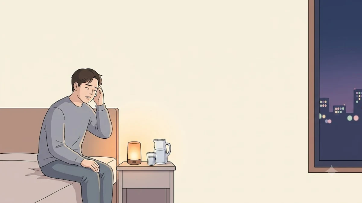 다이어트 주사 두통, 마운자로 두통, 위고비 두통, 관자놀이를 누르는 사람