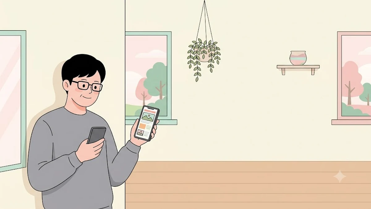 먹는 비만치료제를 기다리는 사람, 약국 앞에서 휴대폰으로 뉴스를 읽는 장면