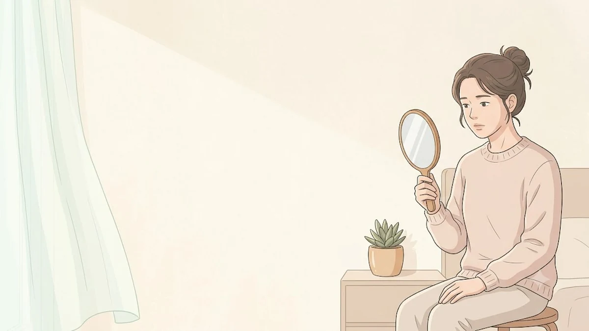 오젬픽 페이스, 위고비 얼굴, 다이어트 주사 얼굴 꺼짐, 거울을 보는 사람