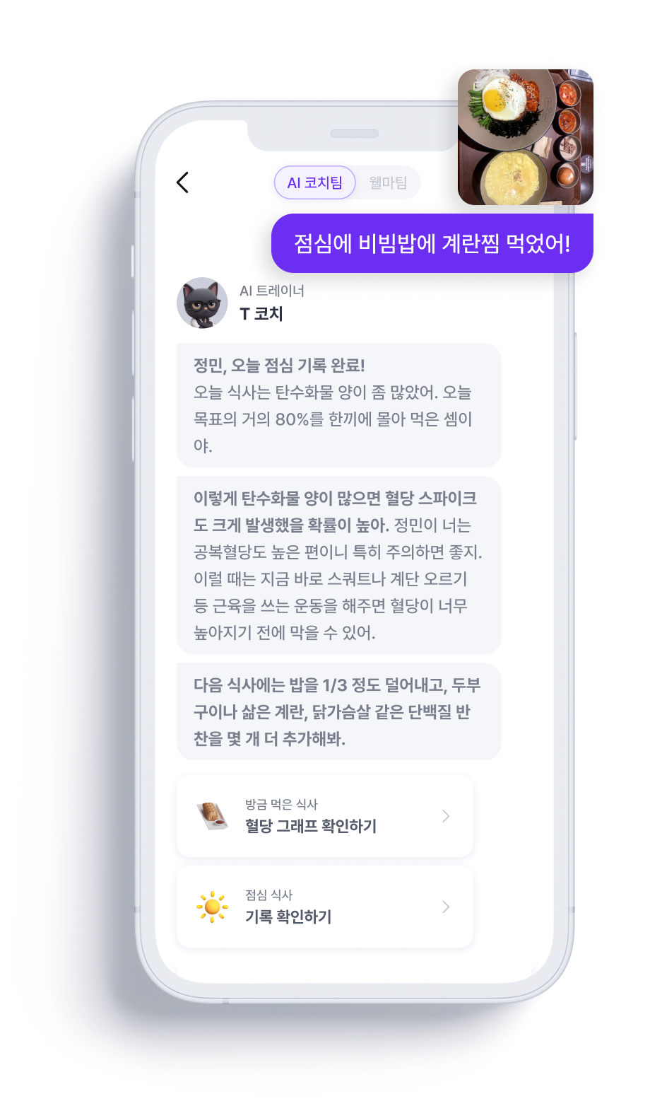 식단 분석 화면